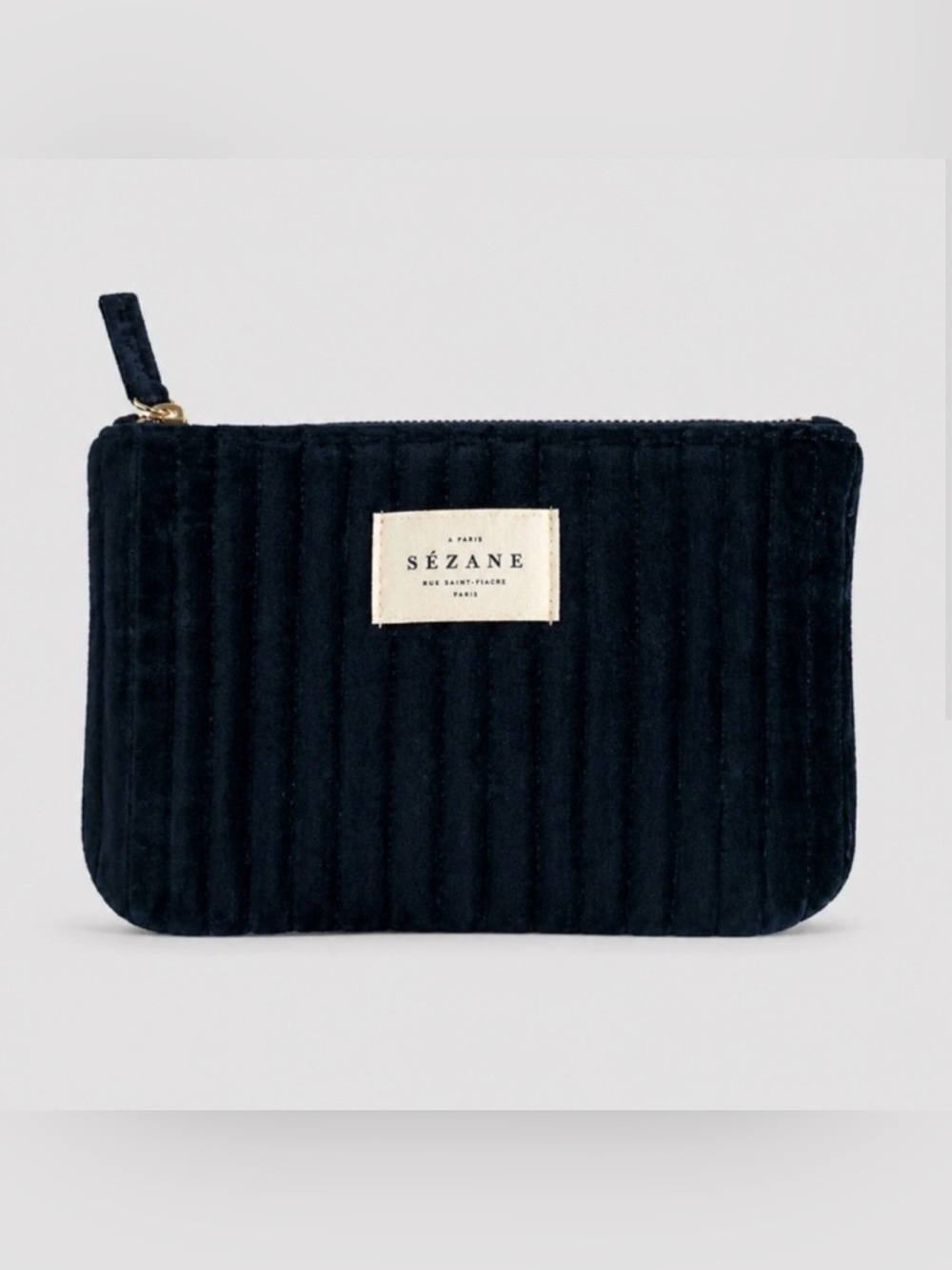 Sézane Navy Velvet Le Pouch
Quilted Zip Pouch